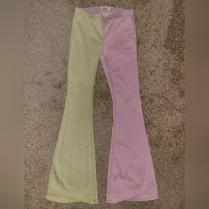 Free People Penny Pull On Colorblock Flare Leg Jeans Size 26